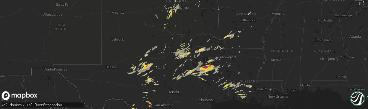 Hail map on May 18, 2019