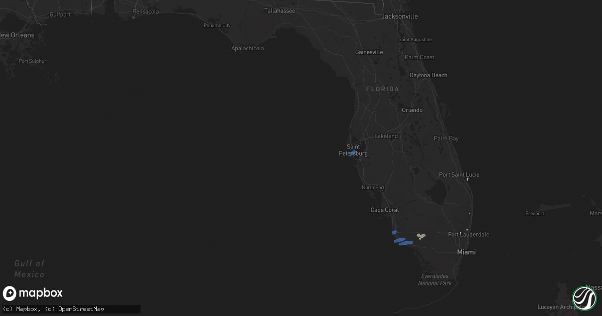 Hail map in Florida on May 18, 2020