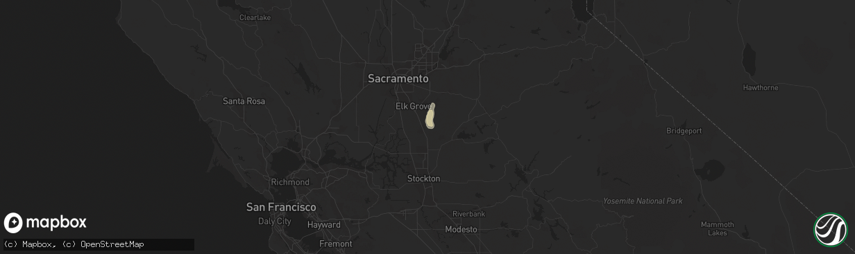 Hail map in Galt, CA on May 18, 2020