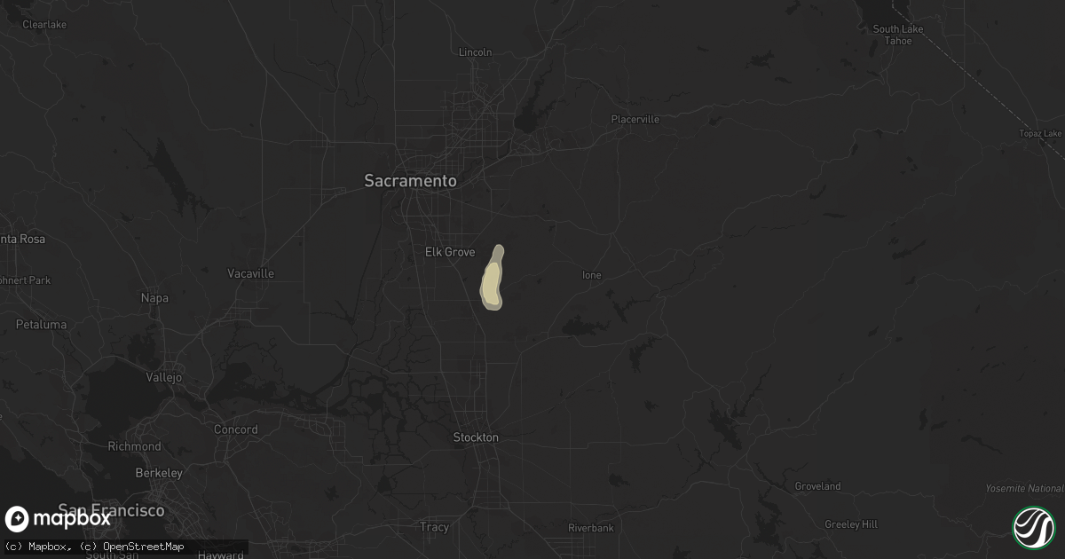 Hail map in Herald, CA on May 18, 2020