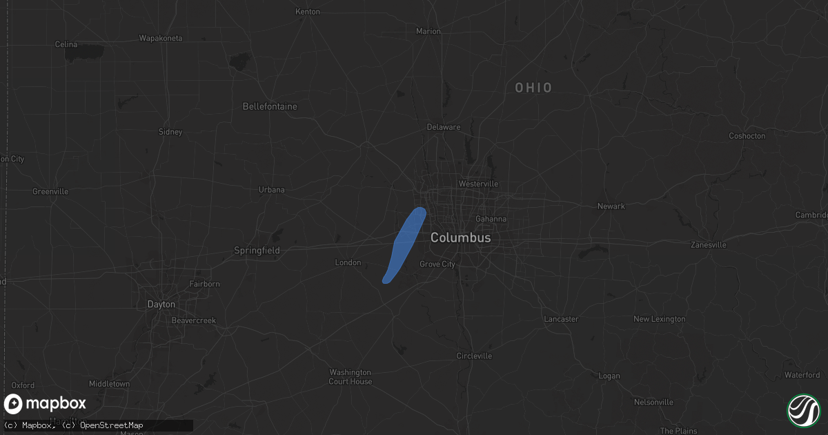 Hail map in Hilliard, OH on May 18, 2020