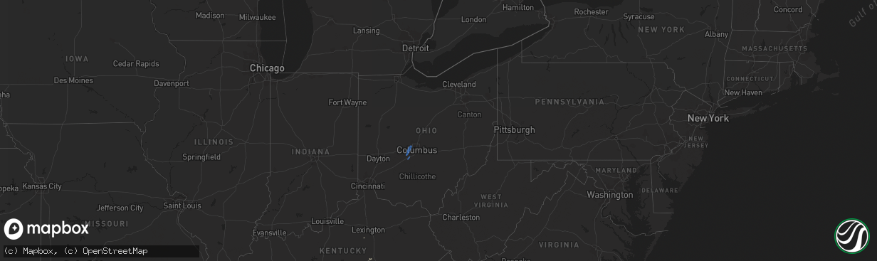 Hail map in Ohio on May 18, 2020