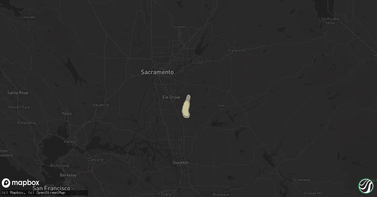 Hail map in Wilton, CA on May 18, 2020