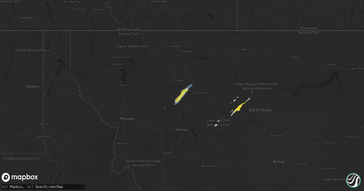 Hail map on May 18, 2020
