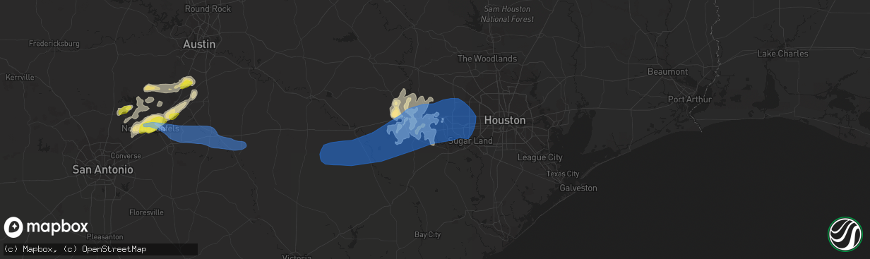 Hail map in Fulshear, TX on May 18, 2021