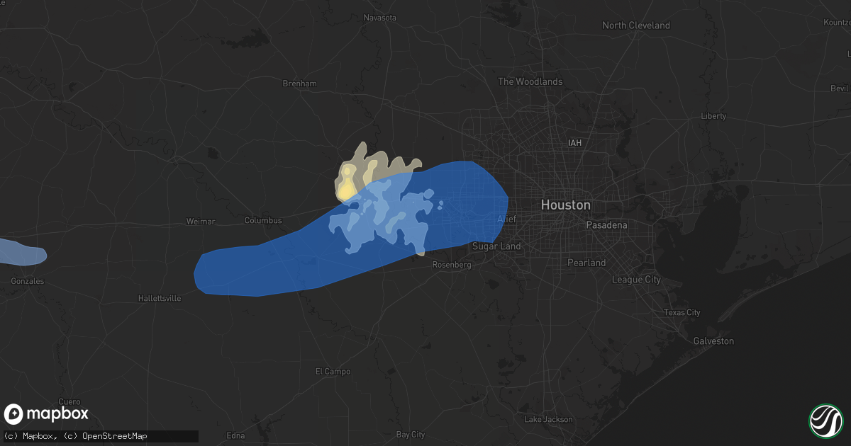 Hail map in Fulshear, TX on May 18, 2021