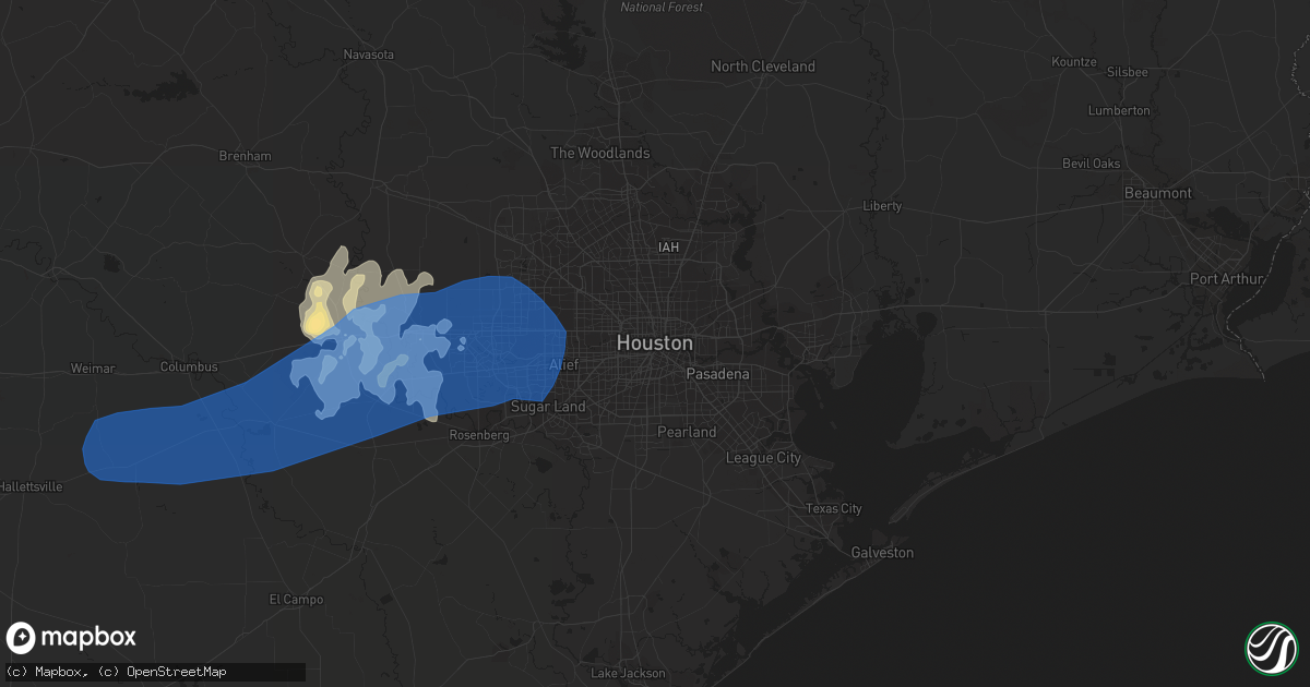 Hail map in Houston, TX on May 18, 2021