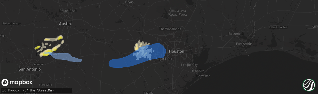 Hail map in Katy, TX on May 18, 2021