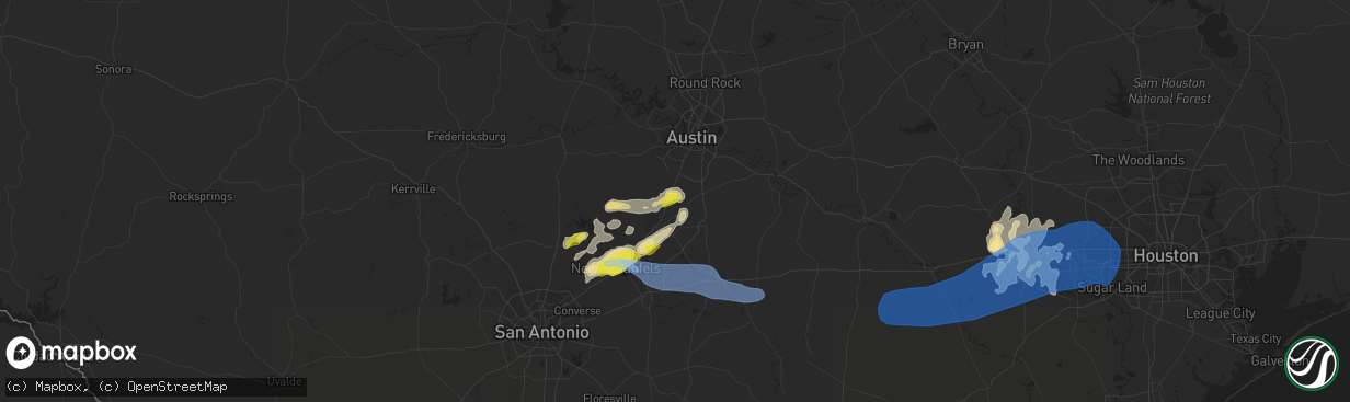 Hail map in Kyle, TX on May 18, 2021