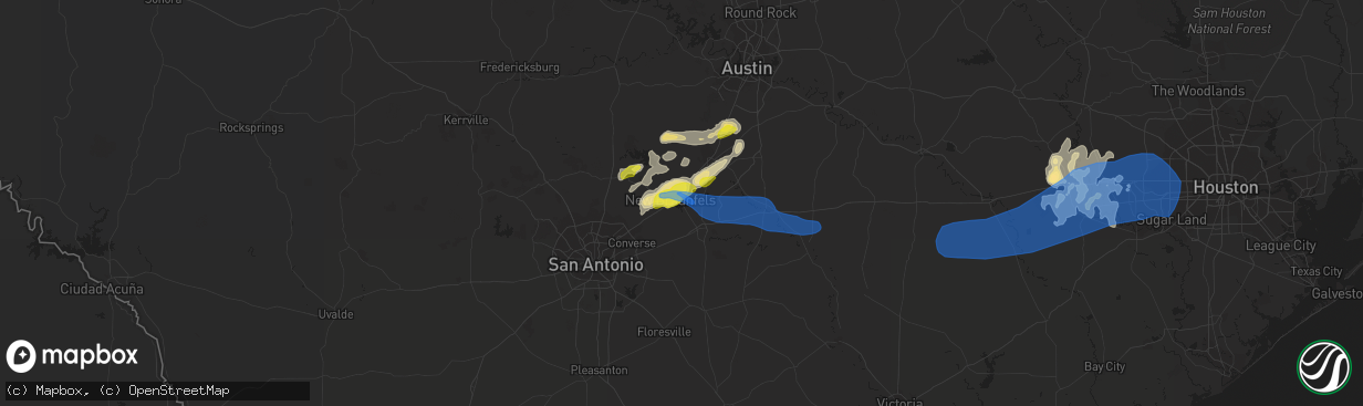 Hail map in New Braunfels, TX on May 18, 2021