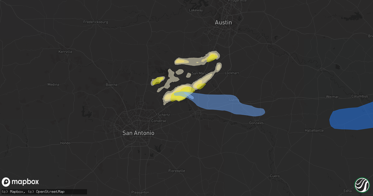 Hail map in New Braunfels, TX on May 18, 2021