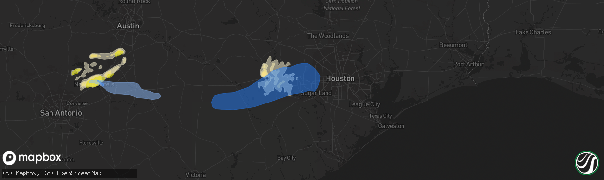 Hail map in Richmond, TX on May 18, 2021