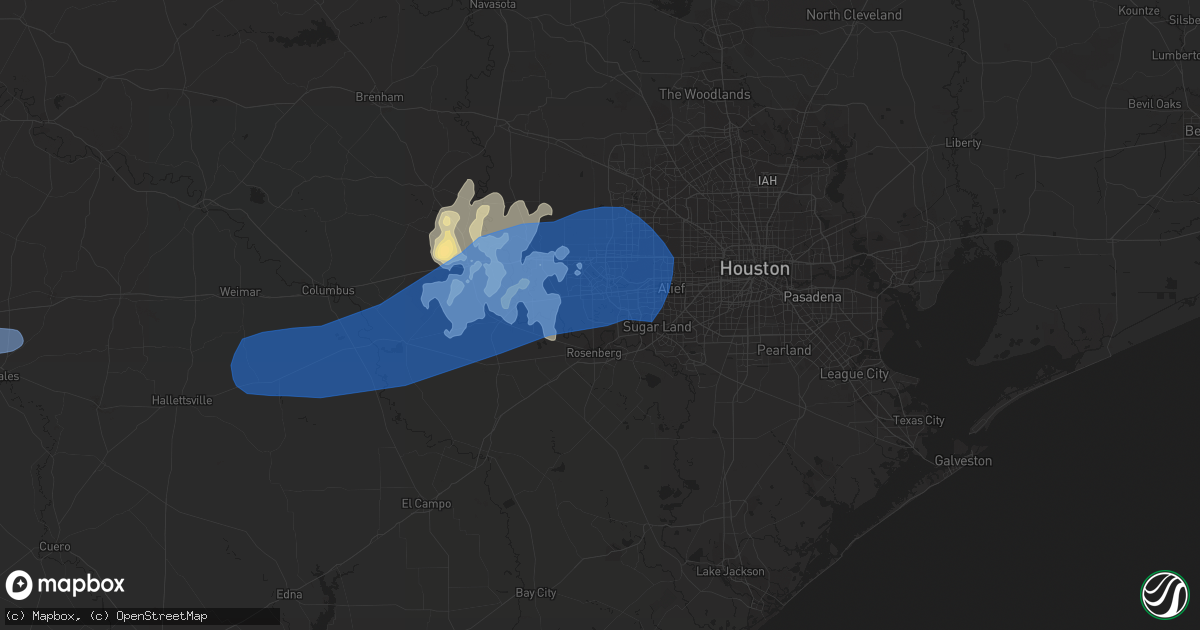 Hail map in Richmond, TX on May 18, 2021