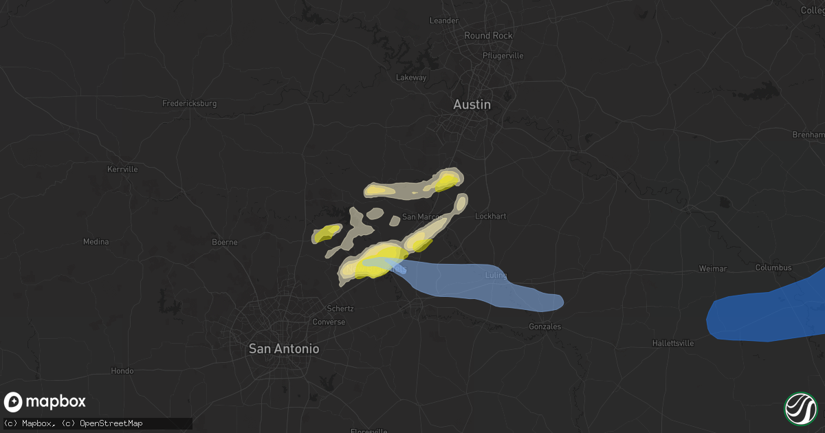 Hail map in San Marcos, TX on May 18, 2021