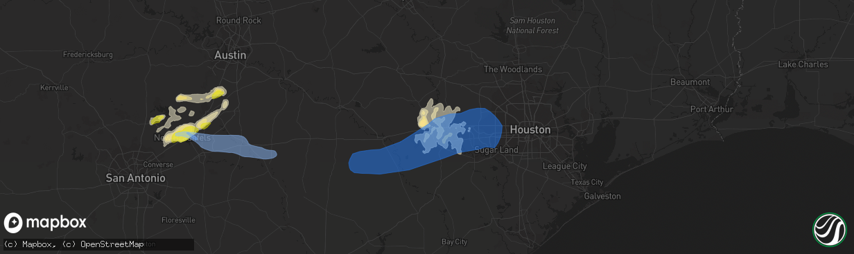 Hail map in Sealy, TX on May 18, 2021