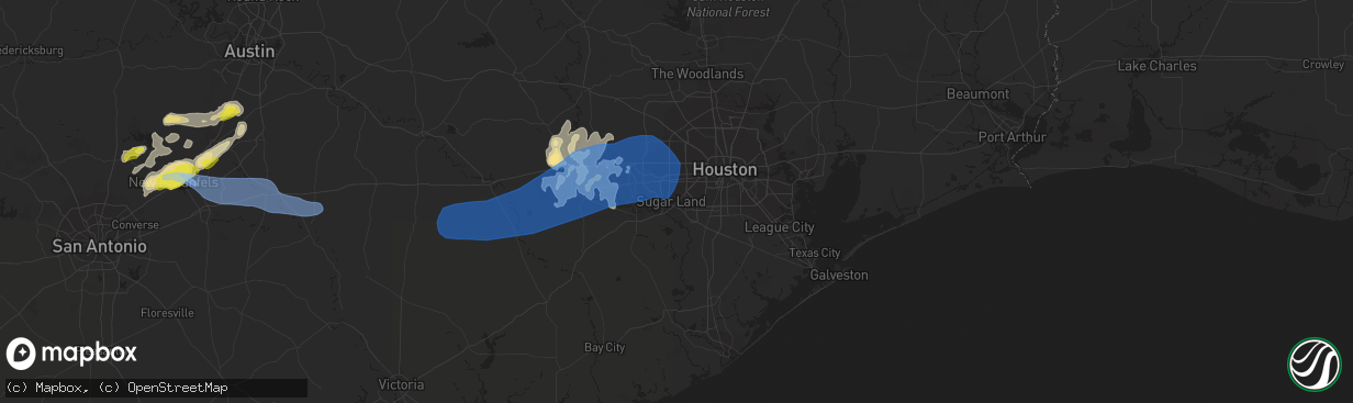 Hail map in Sugar Land, TX on May 18, 2021