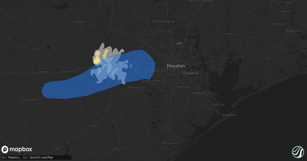 Hail map in Sugar Land, TX on May 18, 2021
