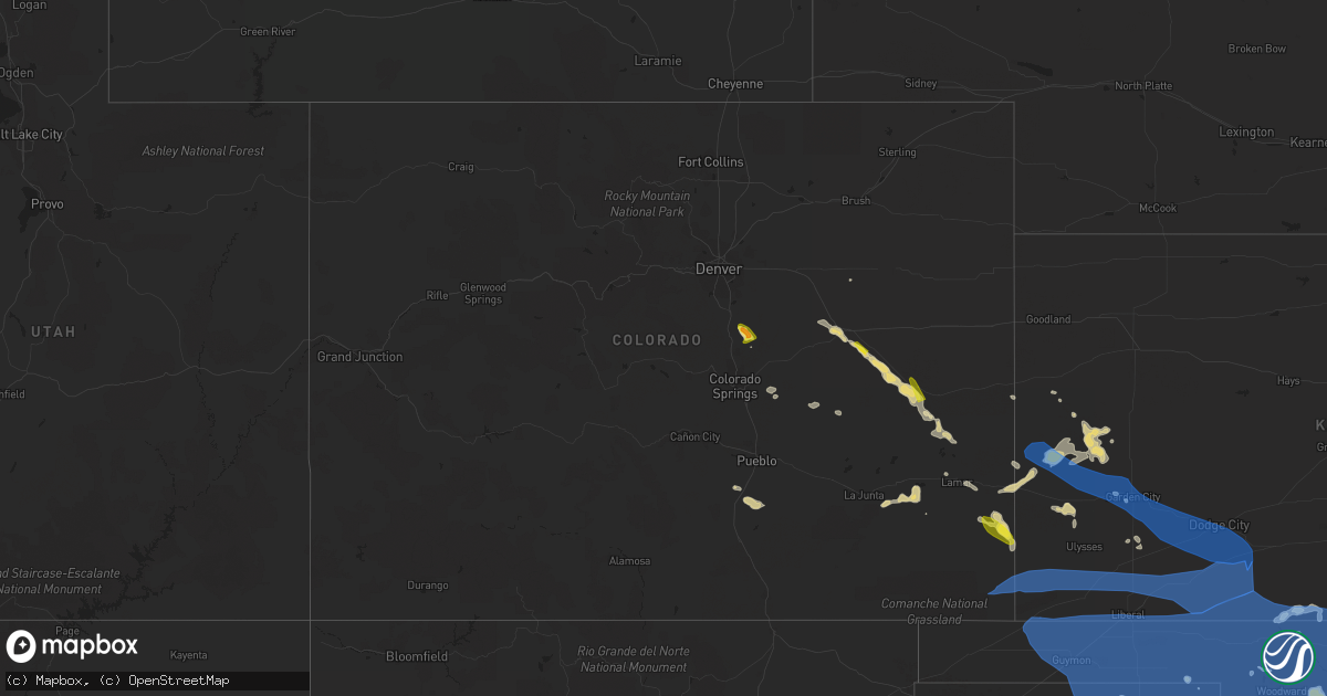 Hail map in Colorado on May 18, 2022