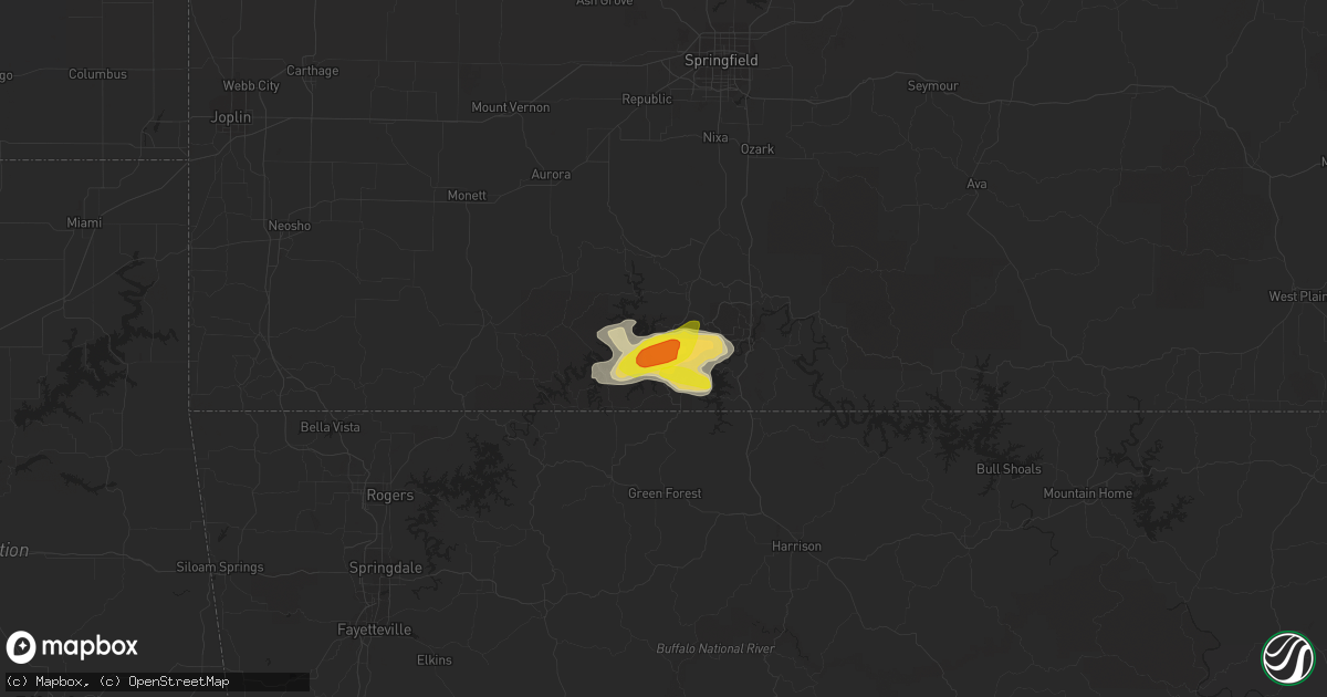 Hail map in Kimberling City, MO on May 18, 2022