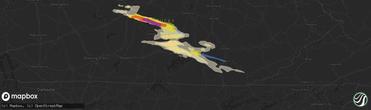 Hail map in Nancy, KY on May 18, 2022