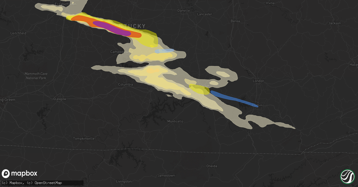 Hail map in Nancy, KY on May 18, 2022
