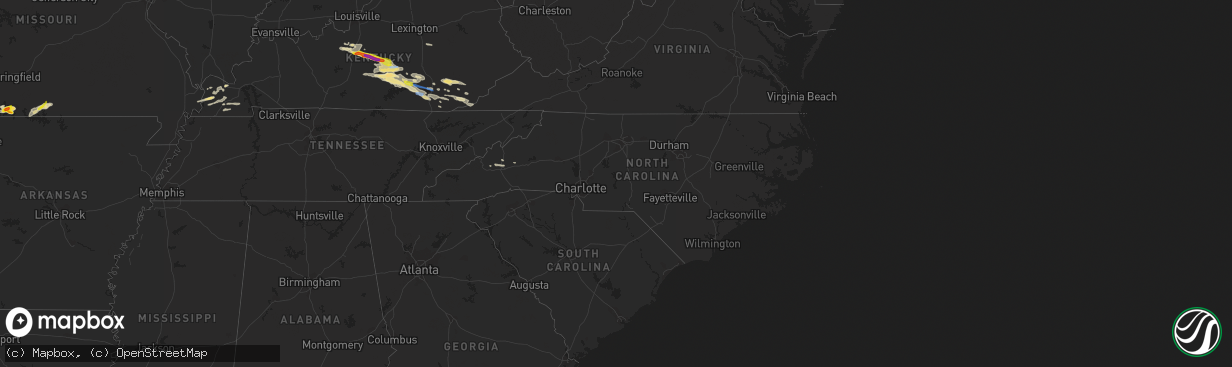 Hail map in North Carolina on May 18, 2022