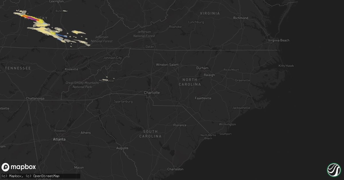 Hail map in North Carolina on May 18, 2022