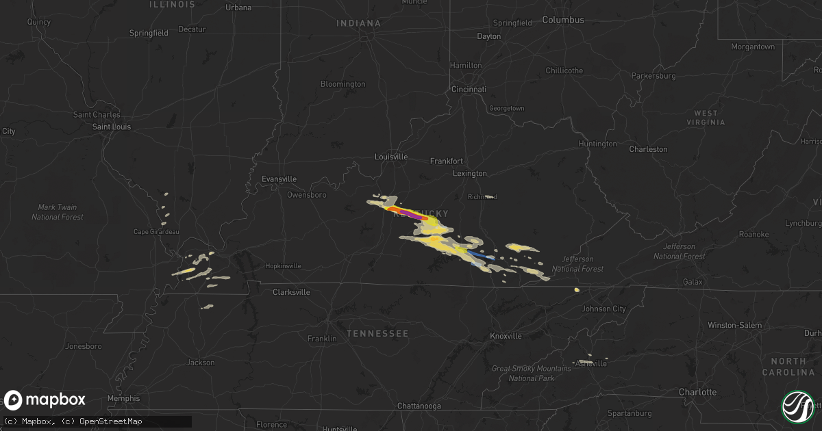 Hail map on May 18, 2022