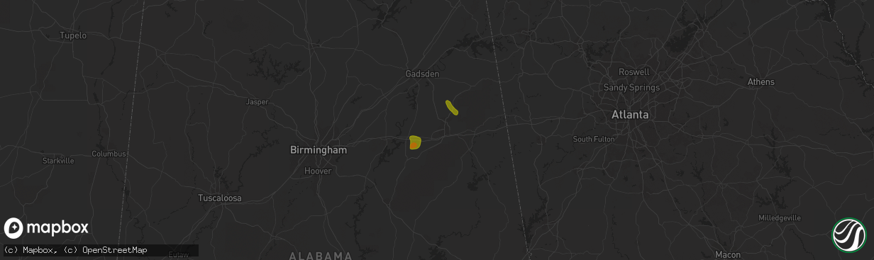 Hail map in Anniston, AL on May 18, 2023