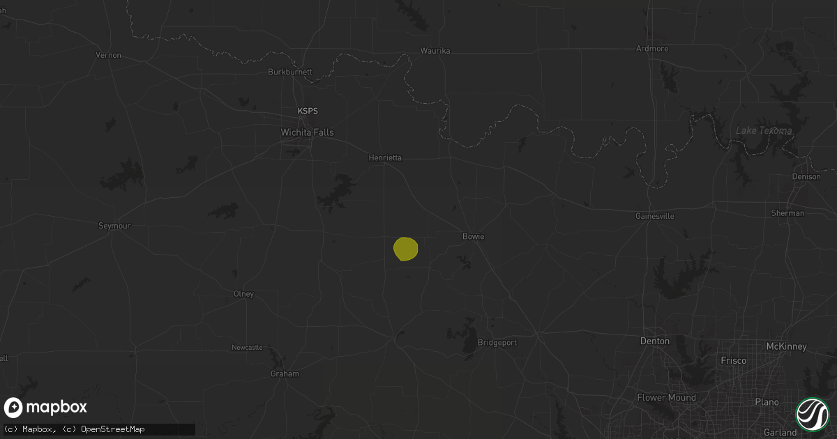 Hail map in Bellevue, TX on May 18, 2023