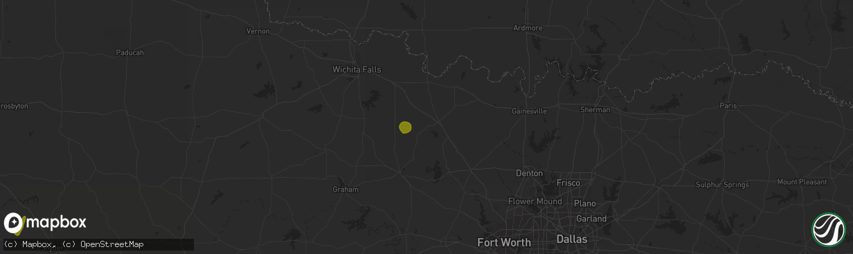 Hail map in Bowie, TX on May 18, 2023