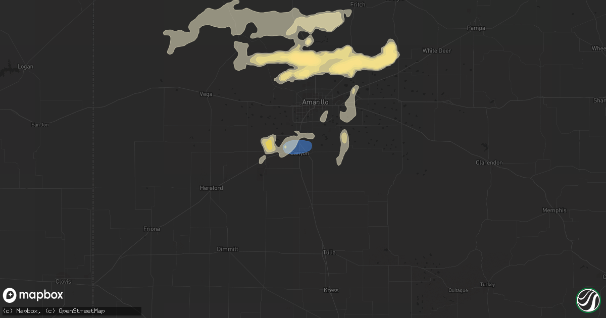 Hail map in Canyon, TX on May 18, 2023