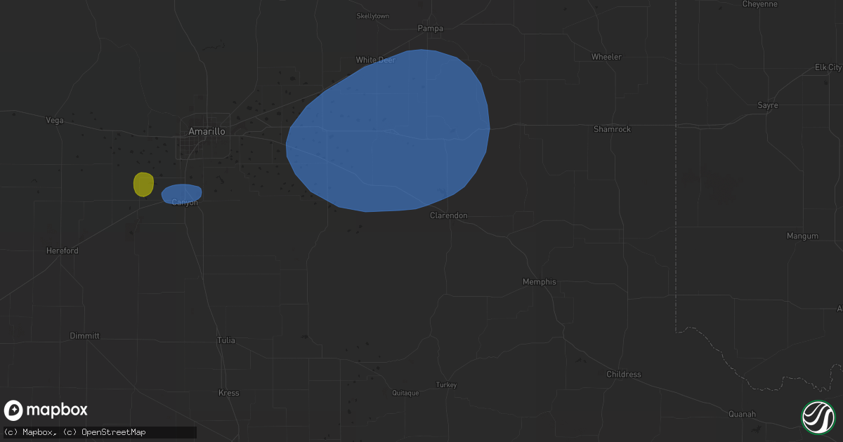 Hail map in Clarendon, TX on May 18, 2023