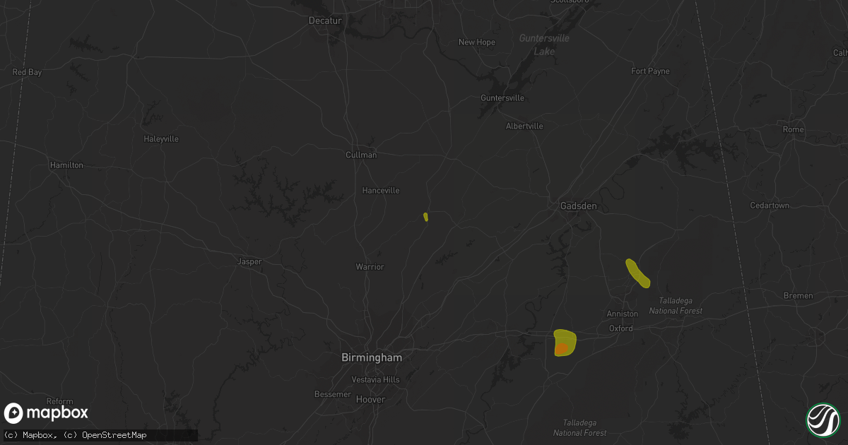 Hail map in Cleveland, AL on May 18, 2023