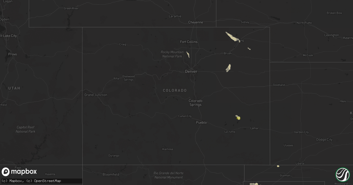 Hail map in Colorado on May 18, 2023
