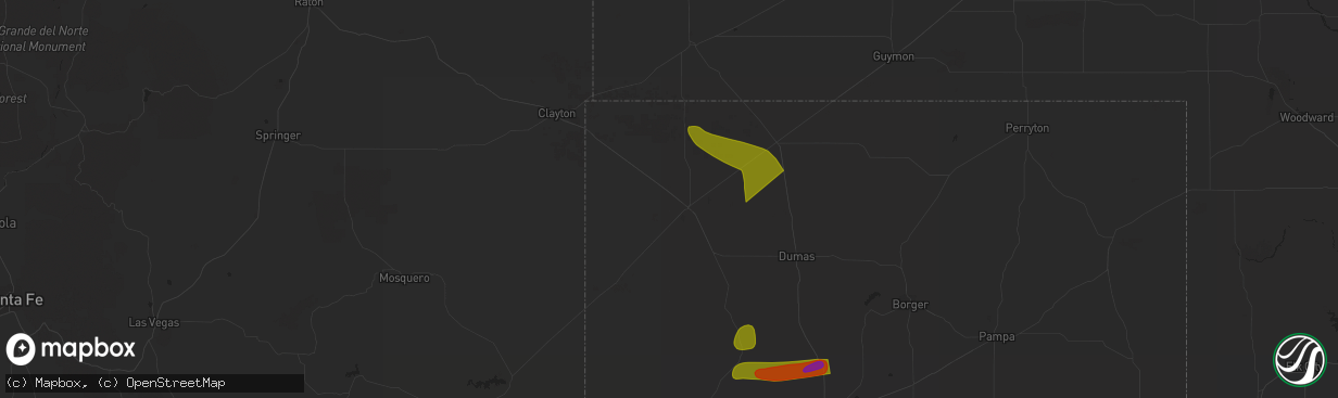 Hail map in Dalhart, TX on May 18, 2023