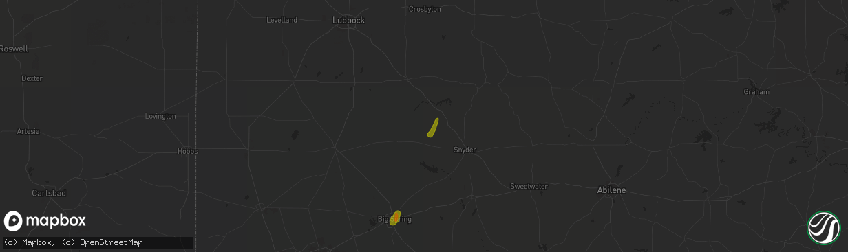 Hail map in Fluvanna, TX on May 18, 2023