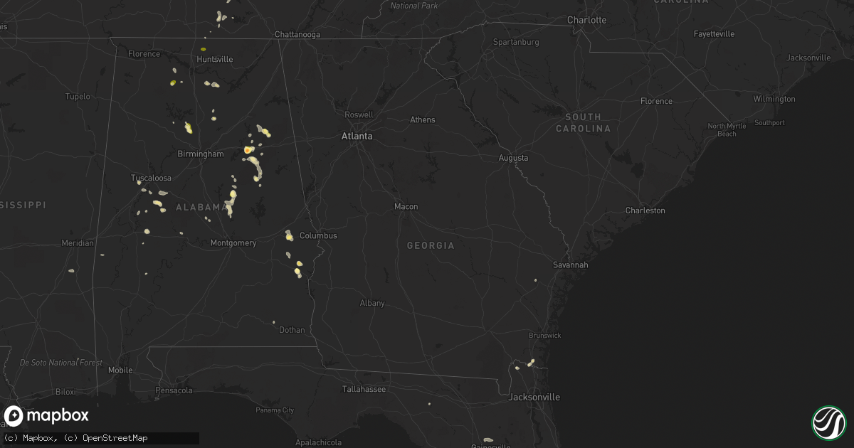 Hail map in Georgia on May 18, 2023