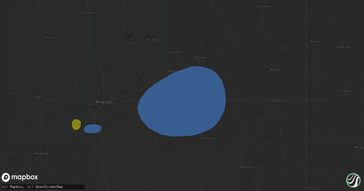 Hail map in Groom, TX on May 18, 2023