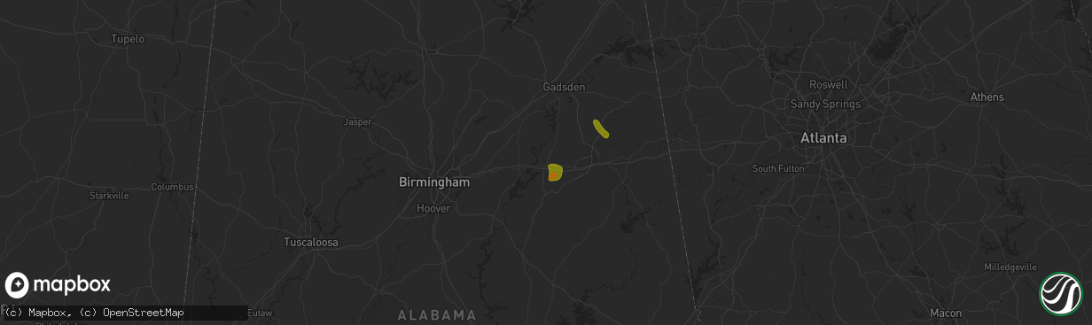 Hail map in Lincoln, AL on May 18, 2023