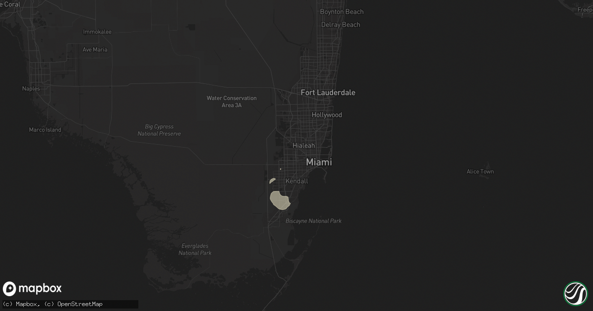 Hail map in Miami, FL on May 18, 2023