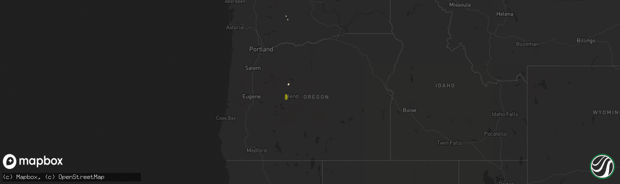 Hail map in Oregon on May 18, 2023