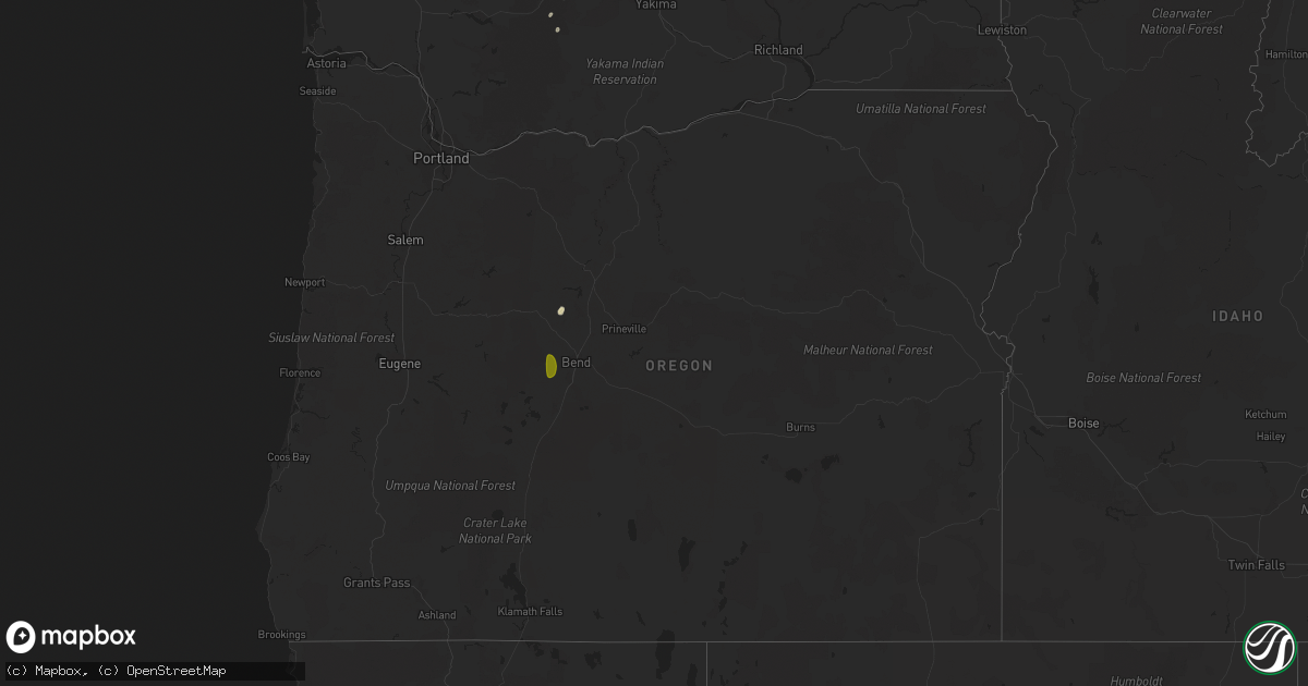 Hail map in Oregon on May 18, 2023