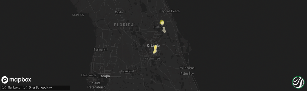 Hail map in Orlando, FL on May 18, 2023