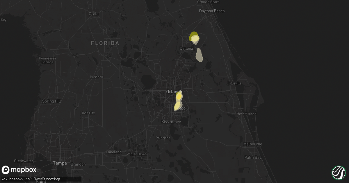 Hail map in Orlando, FL on May 18, 2023