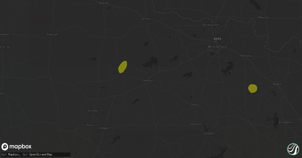 Hail map in Seymour, TX on May 18, 2023