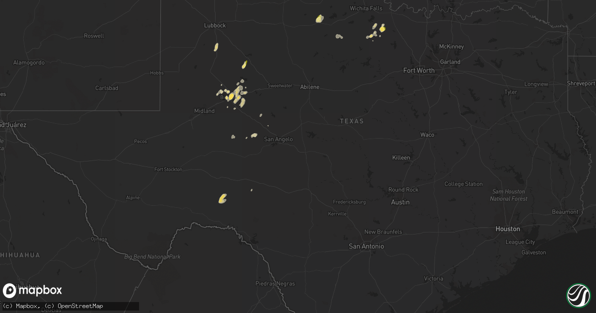 Hail map in Texas on May 18, 2023