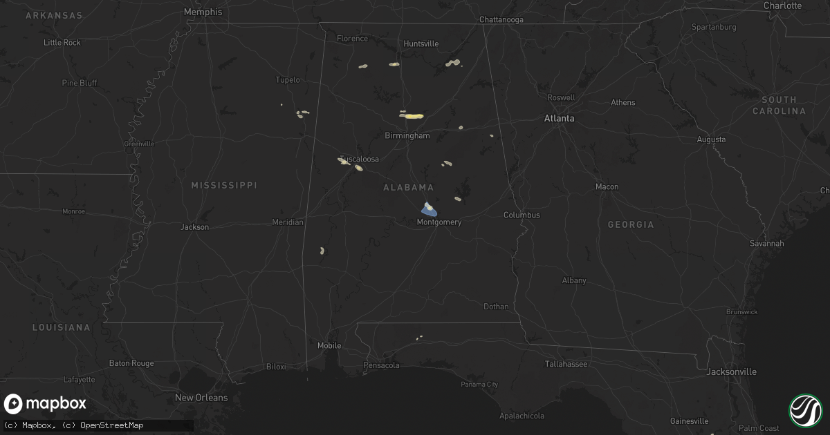 Hail map in Alabama on May 18, 2024