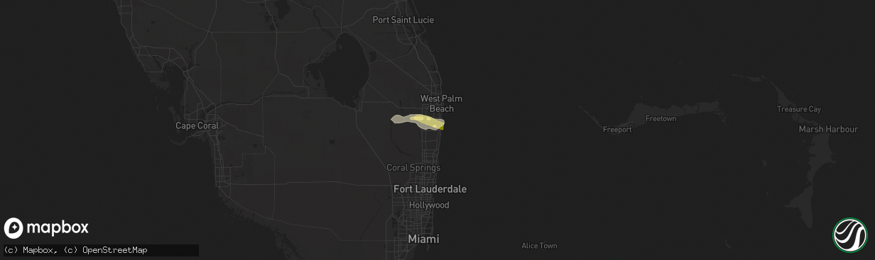 Hail map in Boynton Beach, FL on May 18, 2024