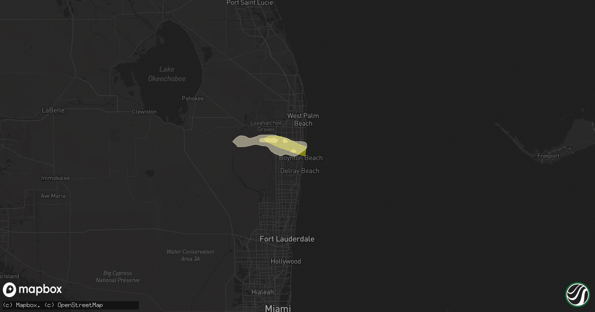 Hail map in Boynton Beach, FL on May 18, 2024